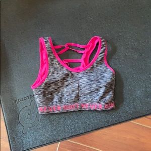 Fun pink and black sports bra
